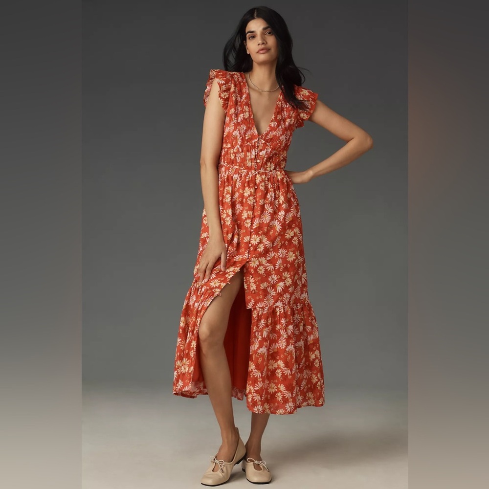 NWT Size XS - Anthropologie The Peregrine Midi Dress 100% Cotton (NWT US$ 160)
